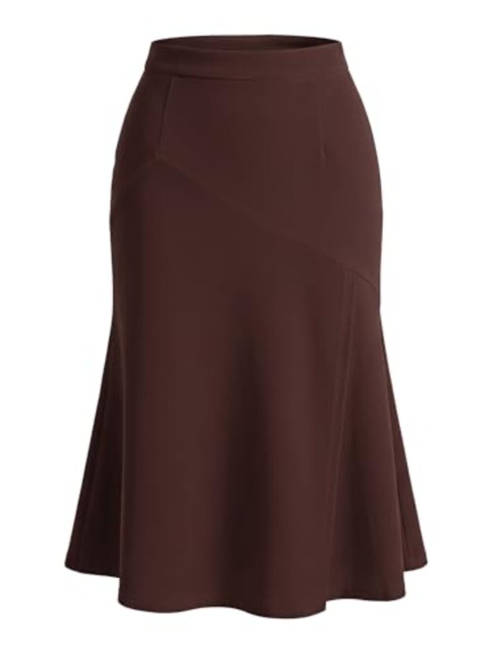 Women's High Rise Fishtail Midi Skirt with Pockets
